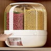 BIG 6 Grid Food Storage Dispenser 12L Rice & Grain Storage Container 360°